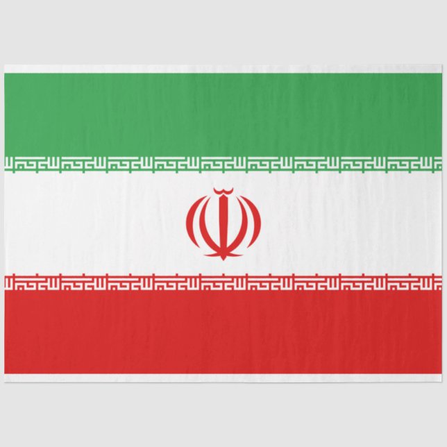 Iranische Flagge (Iran) (Persisch) Seidenpapier (Vorderseite)