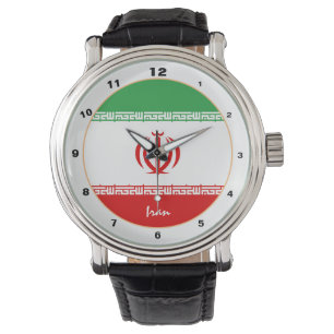 Iranische Flagge & Iran trendige Mode / Design-Uhr Armbanduhr