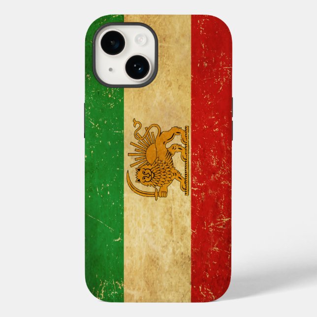 Iranische Flagge - Löwe und Sonnenschein - Flagge  Case-Mate iPhone 14 Hülle (Rückseite)