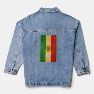 Iranische Flagge - Löwe und Sonnenschein - Flagge Jeansjacke