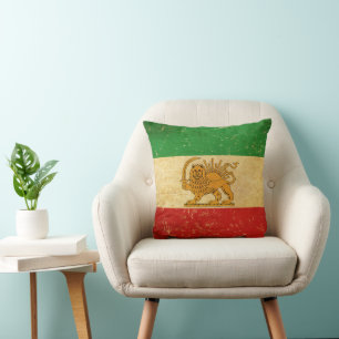 Iranische Flagge - Löwe und Sonnenschein - Flagge  Kissen