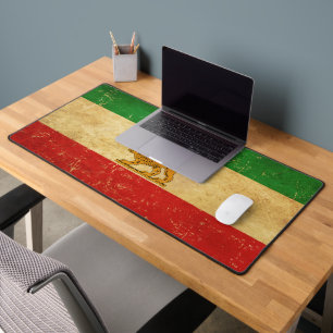 Iranische Flagge - Löwe und Sonnenschein - Flagge  Schreibtischunterlage