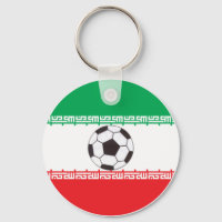 Iranische Flagge mit Fußballball-Schlüsselanhänger