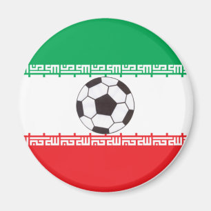 Iranische Flagge mit Fußballballmagnet Magnet
