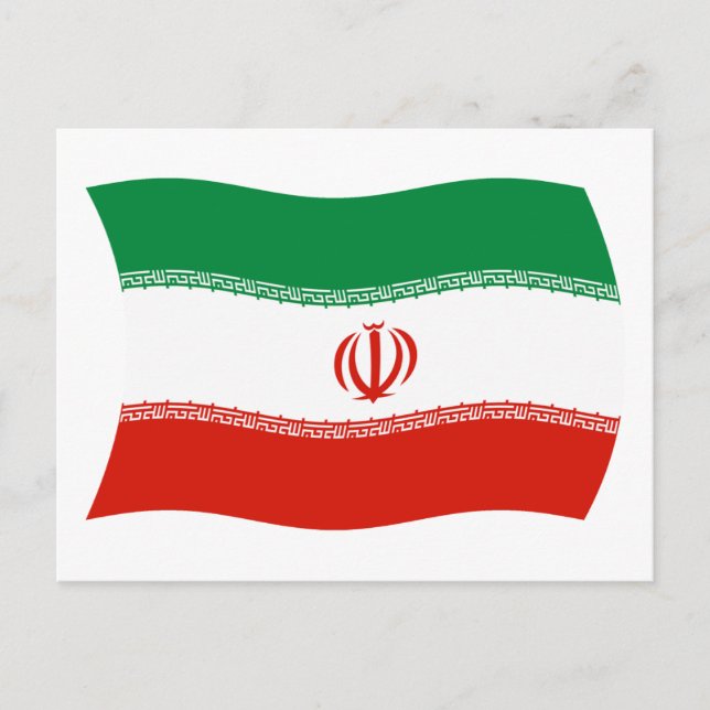 Iranische Flagge Postkarte (Vorderseite)