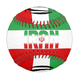 Iranische Flagge und Wappen Patriotisch Baseball