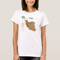 Iranische Karte + Flagge + T - Shirt