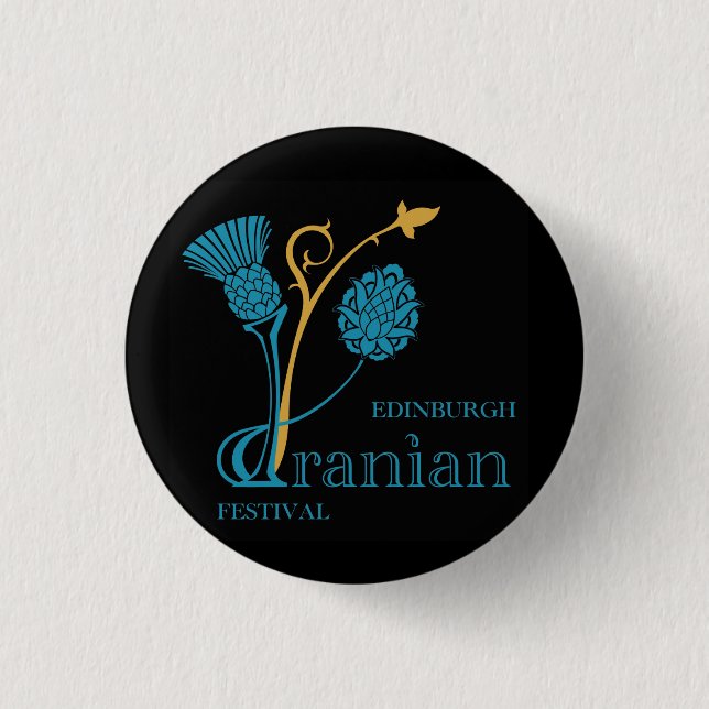 Iranisches Festival-Abzeichen Edinburghs - Button (Vorderseite)