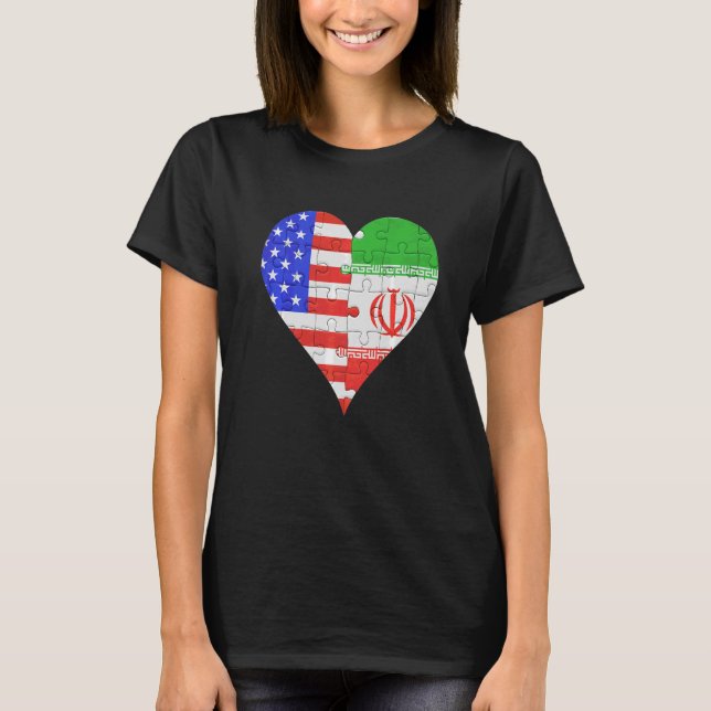 Iranisches Flaggenherz T-Shirt (Vorderseite)