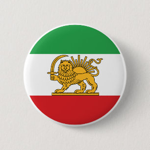 Iranisches Löwe-und-Sonne-Historisches Flaggen-Emb Button