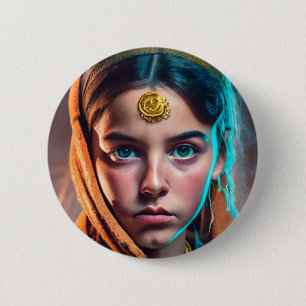 Iranisches Mädchen Button