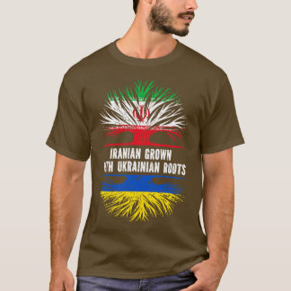 iranisches Wachstum mit ukrainischer Roots-Flagge T-Shirt