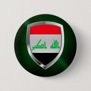 Iraq Metallic Emblem Button
