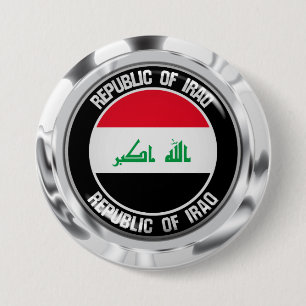 Iraq Round Emblem Button