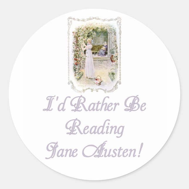 IRBR Jane Austen ! Autocollants ronds, 2 tailles (Devant)