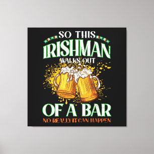 Ire beim Biertrinken am St. Patrick's Day Leinwanddruck