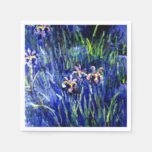 Ire, berühmtes Blumenbild von Claude Monet Serviette (Vorderseite)