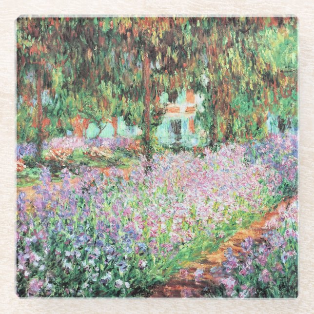 Ire im Monet-Garten Glasuntersetzer (Vorderseite)