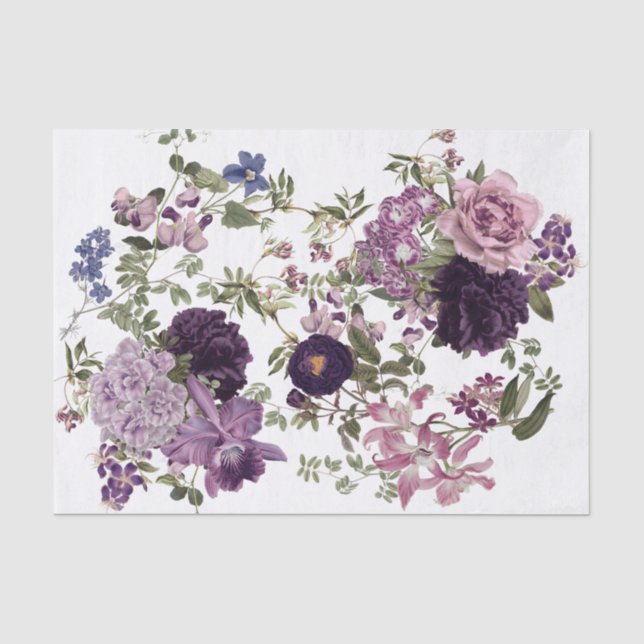 Ire, Orchideen, Rose in Lila Decoupage Seidenpapier (Vorderseite)
