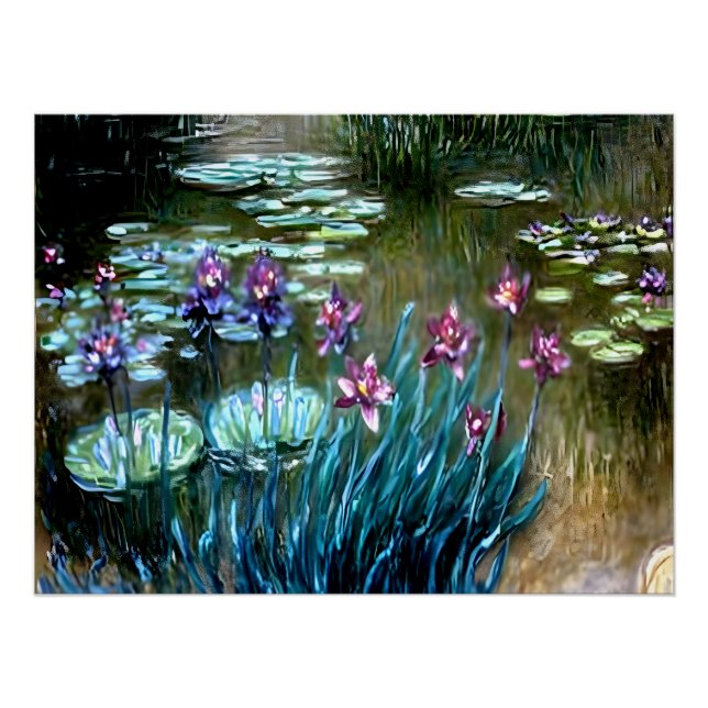 Ire und Wasserlilien im Garten von Giverny Poster (Vorderseite)