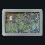 Ire von Vincent van Gogh, Vintag Garden Art Rechteckige Gürtelschnalle<br><div class="desc">Ire (1889) von Vincent van Gogh ist ein Vintages, kunstvolles Post-Impressionismus Landschaftsbild mit Blumengarten mit lila bärtigen Reisen, die von Orangenpfeifen wachsen. An der Kante blüht eine weiße Iris-Blume des Single. Über den Künstler: Vincent Willem van Gogh (1853-1890) war einer der berühmtesten postimpressionistischen Maler seiner Zeit. Seine Arbeit war besonders...</div>