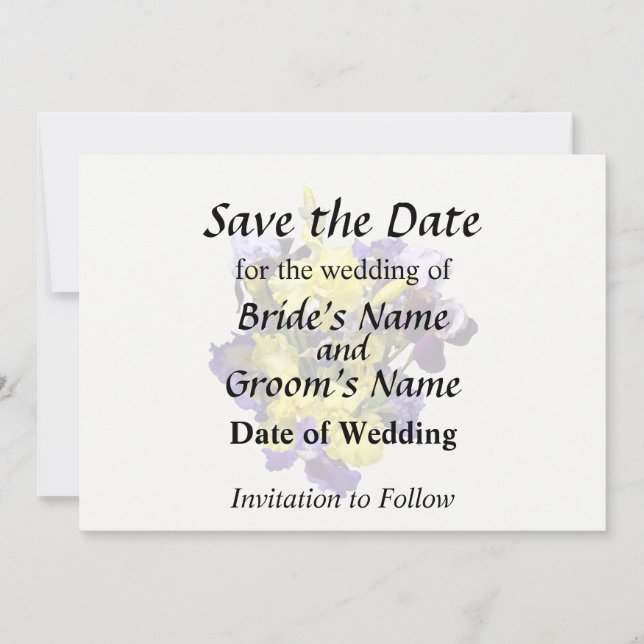 Ire Yellow und Lila Save The Date (Vorderseite)
