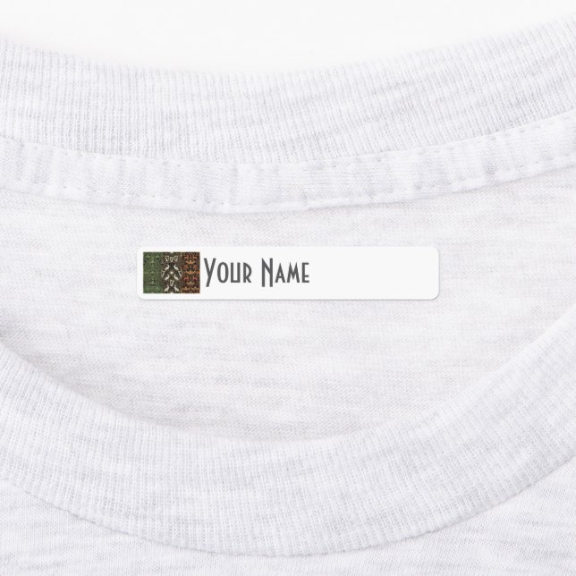 Ireland Art Deco Flag | Custom Iron-On Name Label Etiketten (Befestigt)