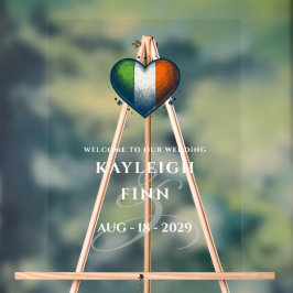 Ireland Couple Heart Wedding Welcome Acrylschild