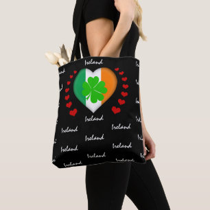 Ireland Flag & Heart Irish Flag Fashion Kleeblatt Tasche