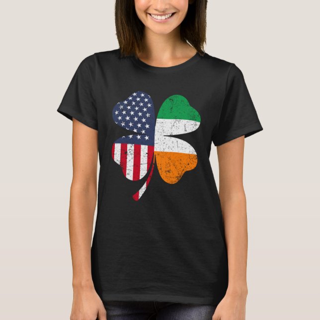 Ireland Flag Irish St Patrick s Day USA Flag Lucky T-Shirt (Vorderseite)