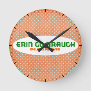 Ireland Forever Polka Dots Runde Wanduhr