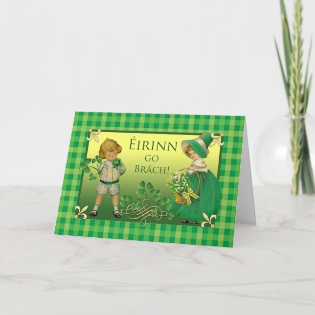 Ireland Forever St. Patrick's Day in Irish Gaelic Karte (Vorderseite)