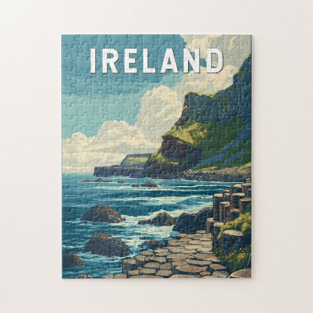 Ireland Illustration Travel Art Vintage (Vertikal)