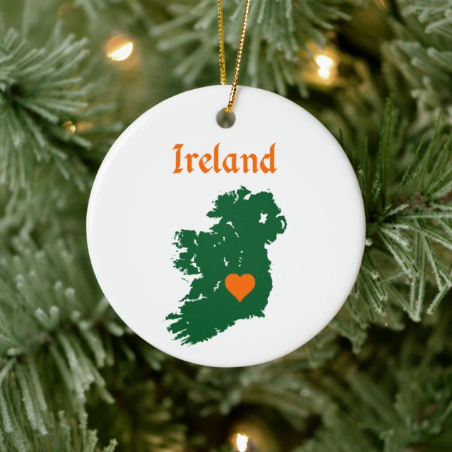 Ireland Map Keramik Ornament (Baum)