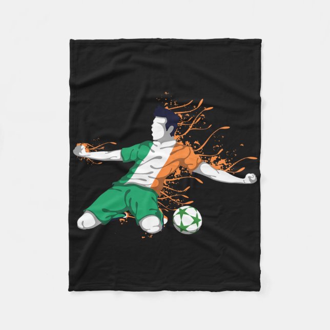 Ireland National Soccer - Irish Flag Footbyll Love Fleecedecke (Vorderseite)