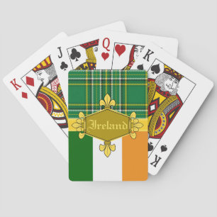 Ireland National Tartan, flag, custom with name Spielkarten