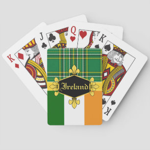 Ireland National Tartan, flag, custom with name Spielkarten