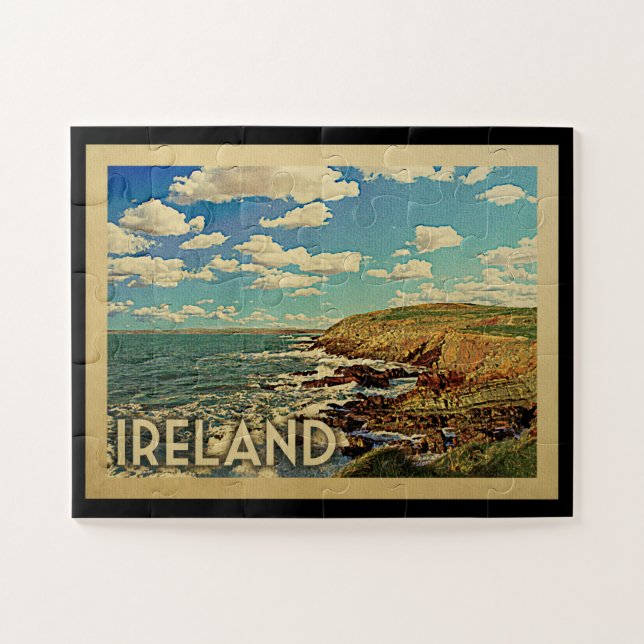 Ireland Ocean Cliffs Vintage Travel (Horizontal)