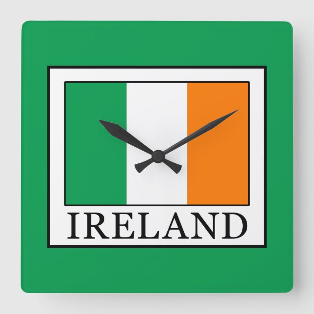 Ireland Quadratische Wanduhr (Vorderseite)