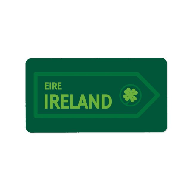 Ireland Road Sign Adressaufkleber (Vorne)