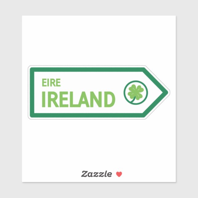 Ireland Road Sign Aufkleber (Blatt)