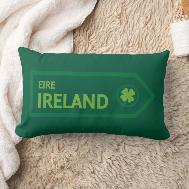 Ireland Road Sign Lendenkissen (Decke)