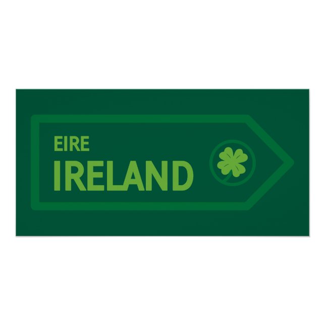 Ireland Road Sign Poster (Vorderseite)