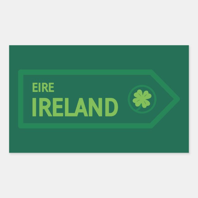 Ireland Road Sign Rechteckiger Aufkleber (Vorderseite)