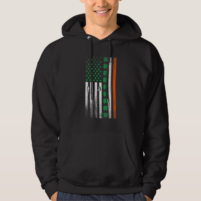 Ireland Shamrock Flag Saint Patricks Day Irish Ame Hoodie (Vorderseite)