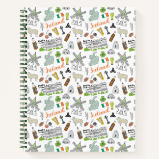 Ireland Sketch Doodle Pattern Notizbuch