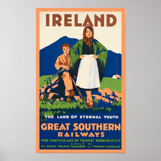 Ireland Southern Railways Vintage Reise Poster (Vorne)