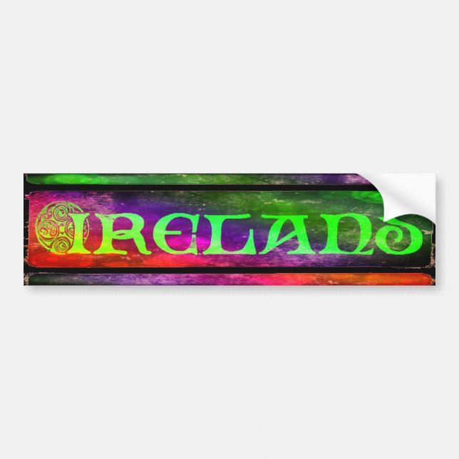 Ireland Sticker, Aufkleber, Regenbogen, bunt Autoaufkleber (Vorne)