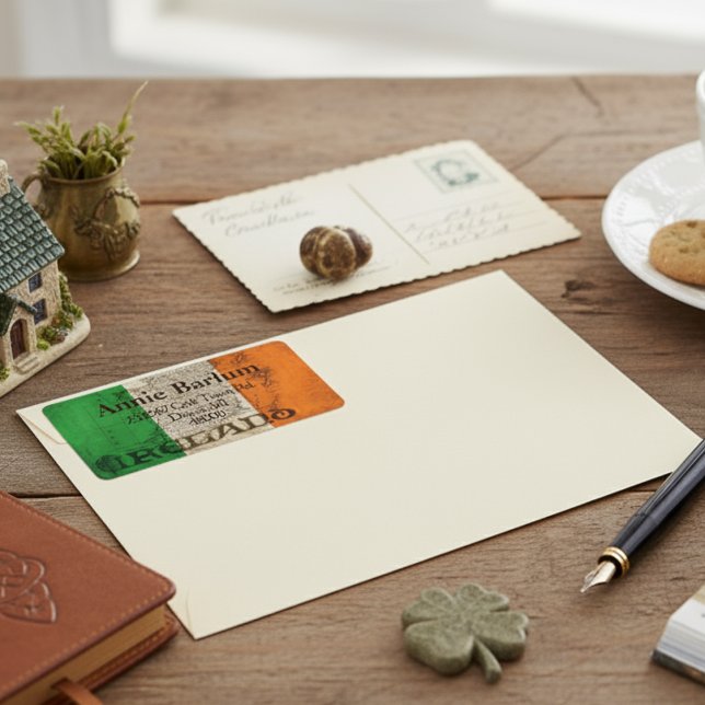 Irelands Rustic Flag Retourner l'adresse Étiquette (Irelands Rustic Flag Return Address Labels)