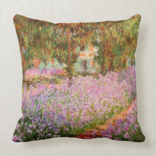 Iren im Garten von Monet Kissen